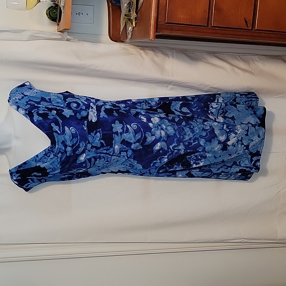 RalphLauren shirred blue dress, size 10